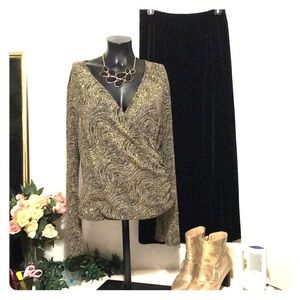 J.B.S. LTD. Bell Sleeves Evening Blouse